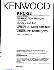 Kenwood KRC-22 Instruction Manual