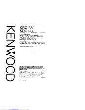 Kenwood KRC-380 Instruction Manual