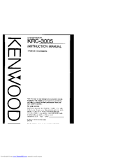 Kenwood KRC-3005 Instruction Manual