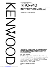 Kenwood KRC-740 Instruction Manual