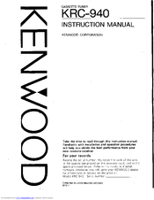 Kenwood KRC-940 Instruction Manual