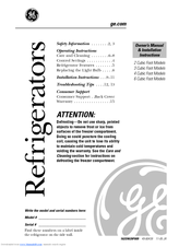 GE GMR02BANWW - Compact Refrigerator 1.7 CF Manual Defrost Owner's Manual & Installation Instructions