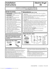 GE GTDP250EMWW Installation Instructions Manual