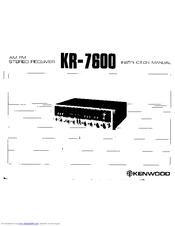 Kenwood KR-7600 Instruction Manual