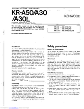 Kenwood KR-A30L Instruction Manual
