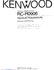 Kenwood RC-R0906 Instruction Manual