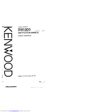 Kenwood SW-300 Instruction Manual