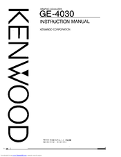Kenwood GE-4030 Instruction Manual