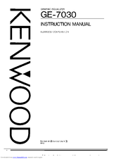 Kenwood GE-7030 Instruction Manual