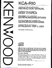 Kenwood KCA-R10 Instruction Manual