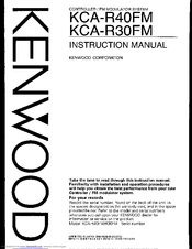 Kenwood KCA-R30FM Instruction Manual