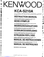 Kenwood KCA-S210A Instruction Manual