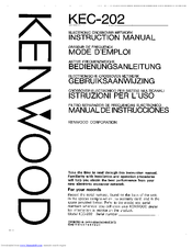 Kenwood KEC-202 Instruction Manual