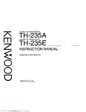 Kenwood TH-235E Instruction Manual