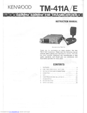 Kenwood TM-411A Instruction Manual