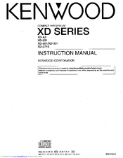 Kenwood XD-371S Instruction Manual