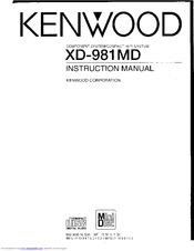 Kenwood XD-981MD Instruction Manual