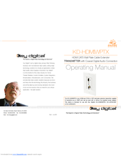 Key Digital KD-HDMIWPTX Operating Manual