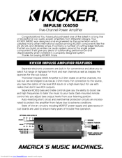 Kicker Impulse IX405D User Manual