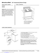 KitchenAid Architect Series KERA205P Dimension Manual