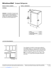 KitchenAid Architect Series KURS24RS Dimension Manual