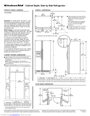 KitchenAid KSCS25MSMS Dimension Manual