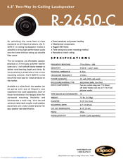 Klipsch R-2650-C Specifications