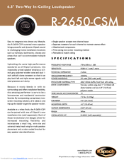 Klipsch R-2650-CSM Specifications