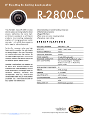 Klipsch R-2800-C Specifications