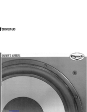 Klipsch RSW-10 Owner's Manual