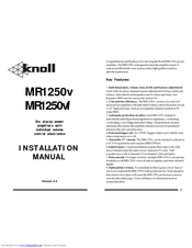 Knoll MR1250V Installation Manual