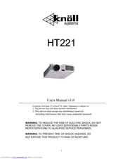 Knoll HT221 User Manual