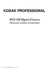 Kodak DCS 330 - FIRMWARE VERSION 3.2 AND LATER User Manual