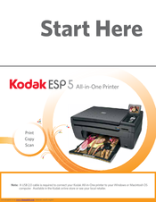 Kodak ESP 5 ALL-IN-ONE PRINTER - SETUP BOOKLET Start Here Manual