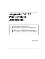 QMS Magicolor 6100 Supplementary Manual