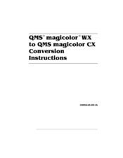 QMS Magicolor WX Supplementary Manual