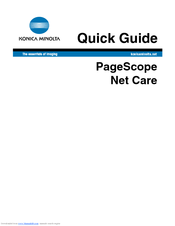 Konica Minolta PageScope Net Care Quick Manual