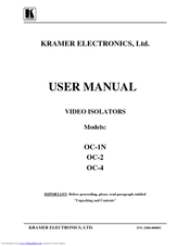 Kramer OC-1N User Manual