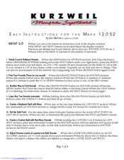 Kurzweil MARK 12 V2.0 - ADDENDUM Supplementary Manual