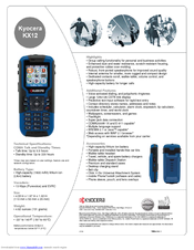 Kyocera KX12 Technical Specifications