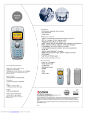 Kyocera Prisma KX17 Technical Specifications