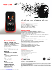 Kyocera Wild Card Technical Specifications