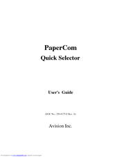Avision PaperCom Quick Selector User Manual