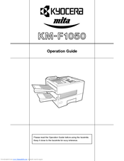 Kyocera Mita KM-F1050 Operation Manual