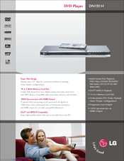 LG DN191H - HDMI DVD Player Specifications