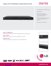 LG DN798 -  DVD Player Specifications