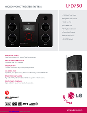 LG LFD750 Specifications