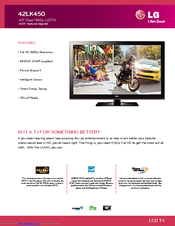 Lg 42LK450 Manuals | ManualsLib