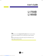 LG Flatron L1750B User Manual