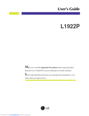 LG Flatron L1922P User Manual